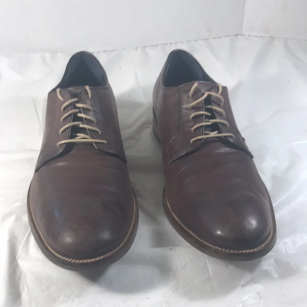 Cole Haan Men's Williams Postman Brown Leather Lace Up Oxford Derby Shoes